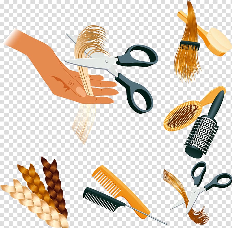 Tool Hair care Scissors, Barber tools transparent background PNG clipart