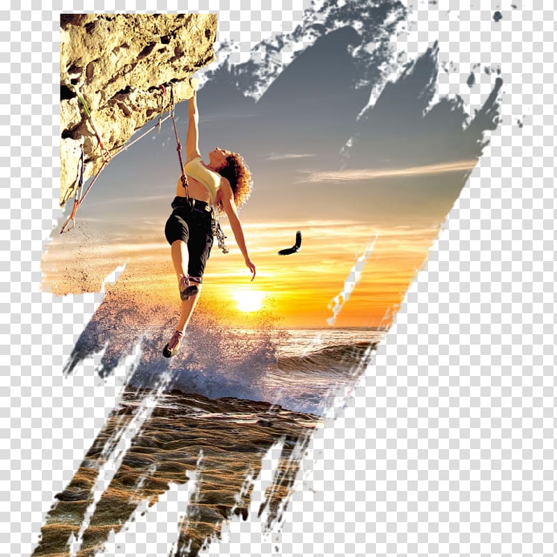 Silhouette, rock climbing transparent background PNG clipart
