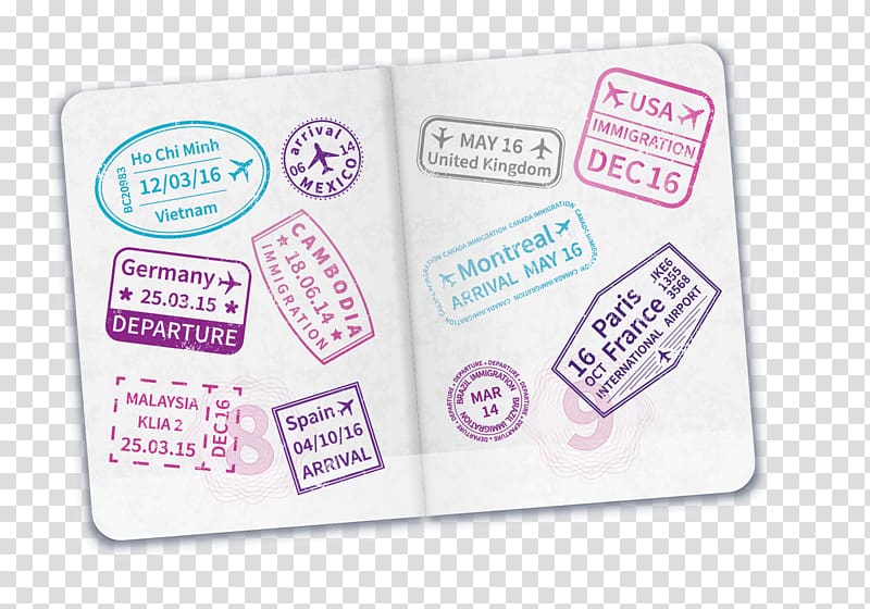 Passport stamp Travel visa Immigration, passport transparent background PNG clipart