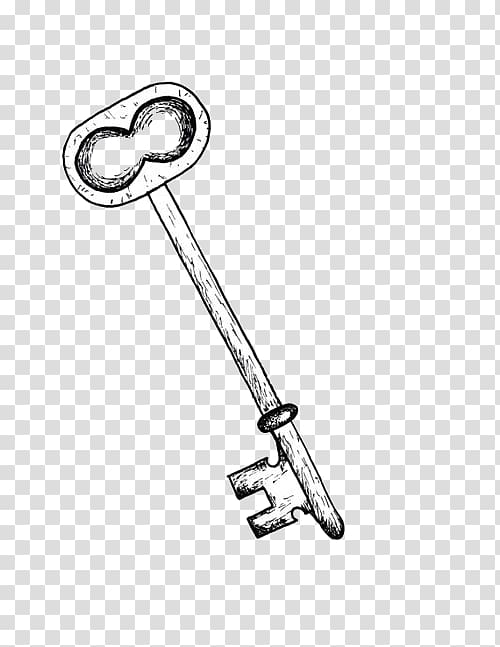 Drawing Skeleton key, key transparent background PNG clipart