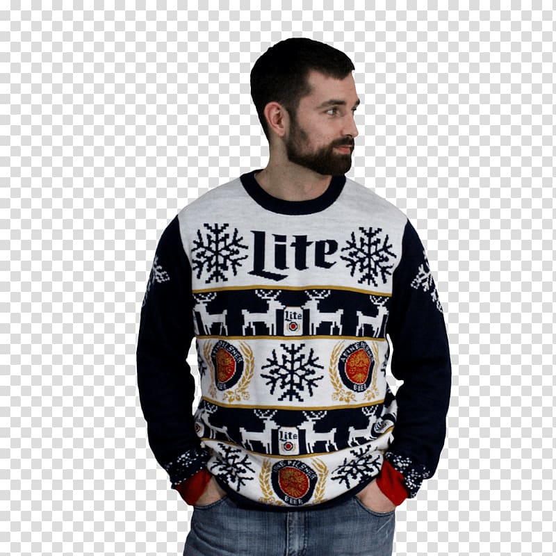 Hoodie Miller Lite Christmas jumper T-shirt Sweater, T-shirt transparent background PNG clipart