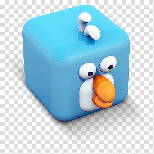 square blue and white bird plastic box, flightless bird penguin, Tweetbird transparent background PNG clipart