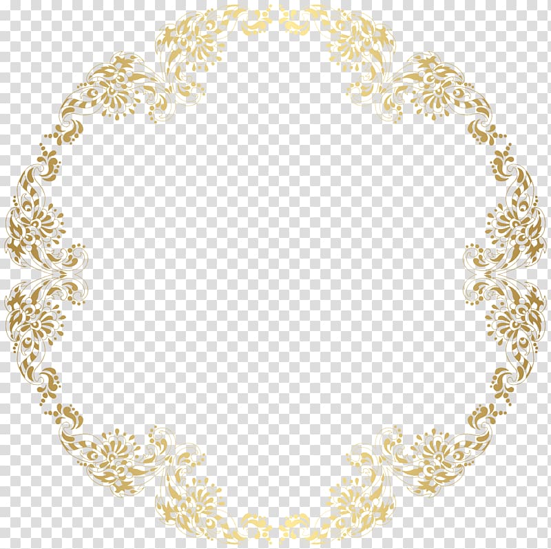 brown flora border, frame Gold , Round Floral Shadows French Border transparent background PNG clipart