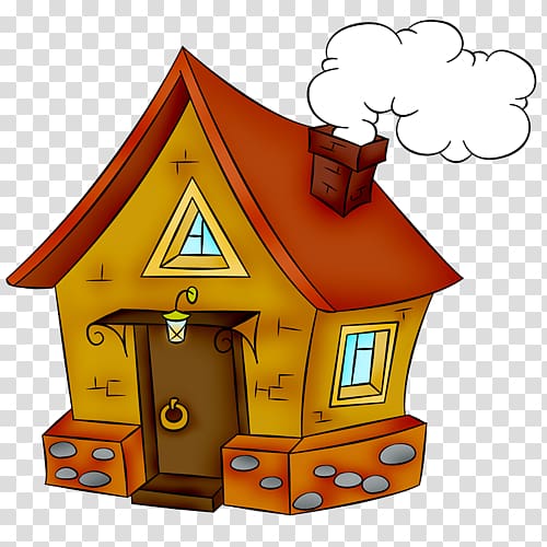 House with chimney illustration, House Drawing , cartoon house