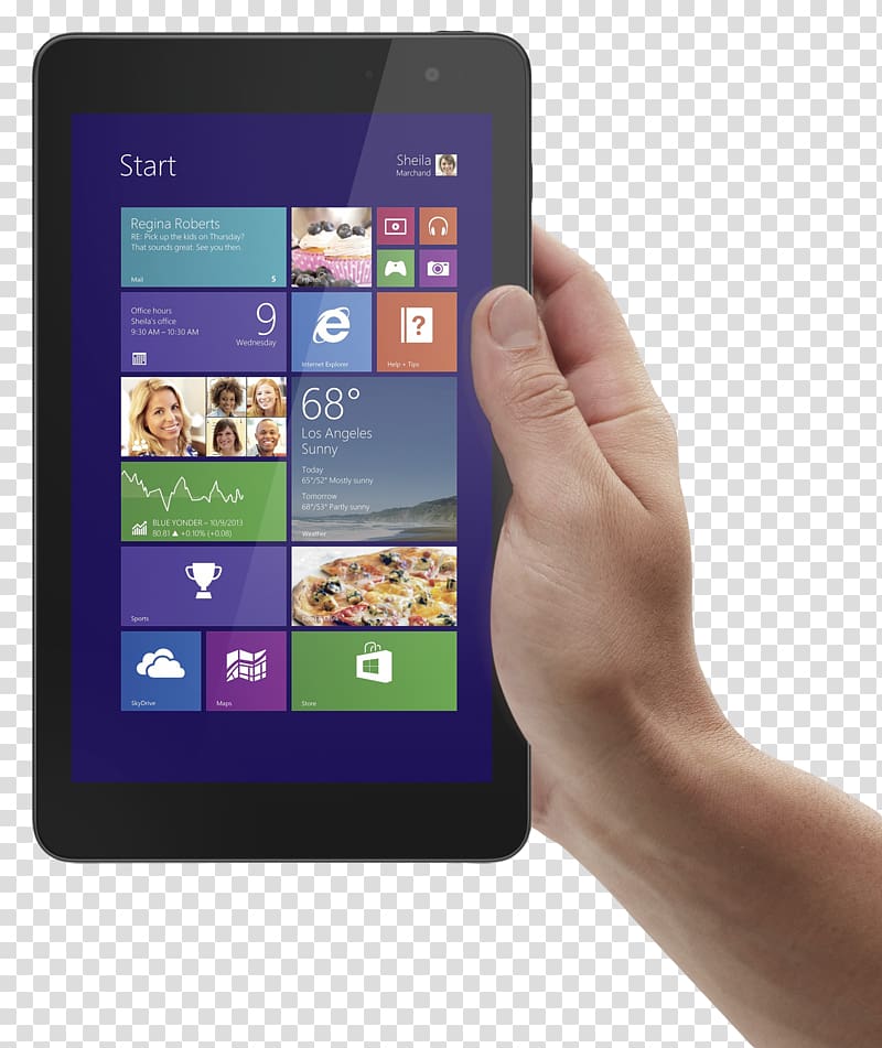 Dell Venue Pro iPad SonicWall Wi-Fi, Hand Holding Tablet transparent background PNG clipart