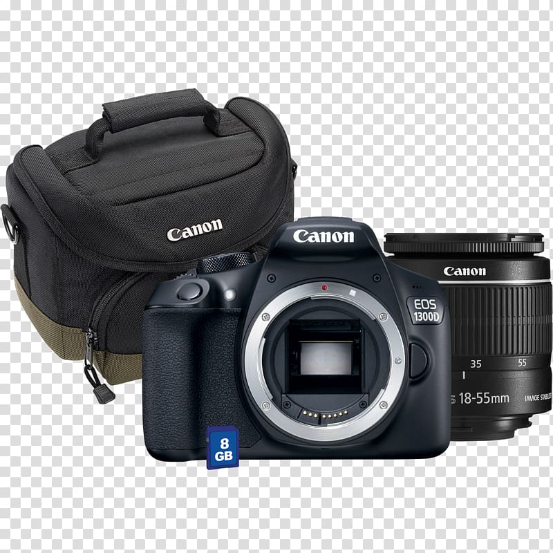 Canon EOS 1300D Canon EOS 1000D Canon EF-S 18–55mm lens Canon EOS 350D Canon EF-S lens mount, Camera transparent background PNG clipart