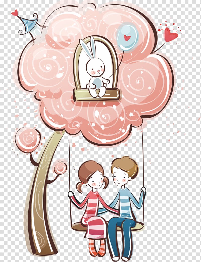 Valentine\'s Day Cartoon , lover transparent background PNG clipart