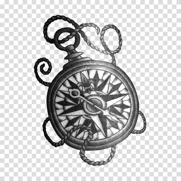 Old school (tattoo) Compass rose Māori people, compass transparent background PNG clipart