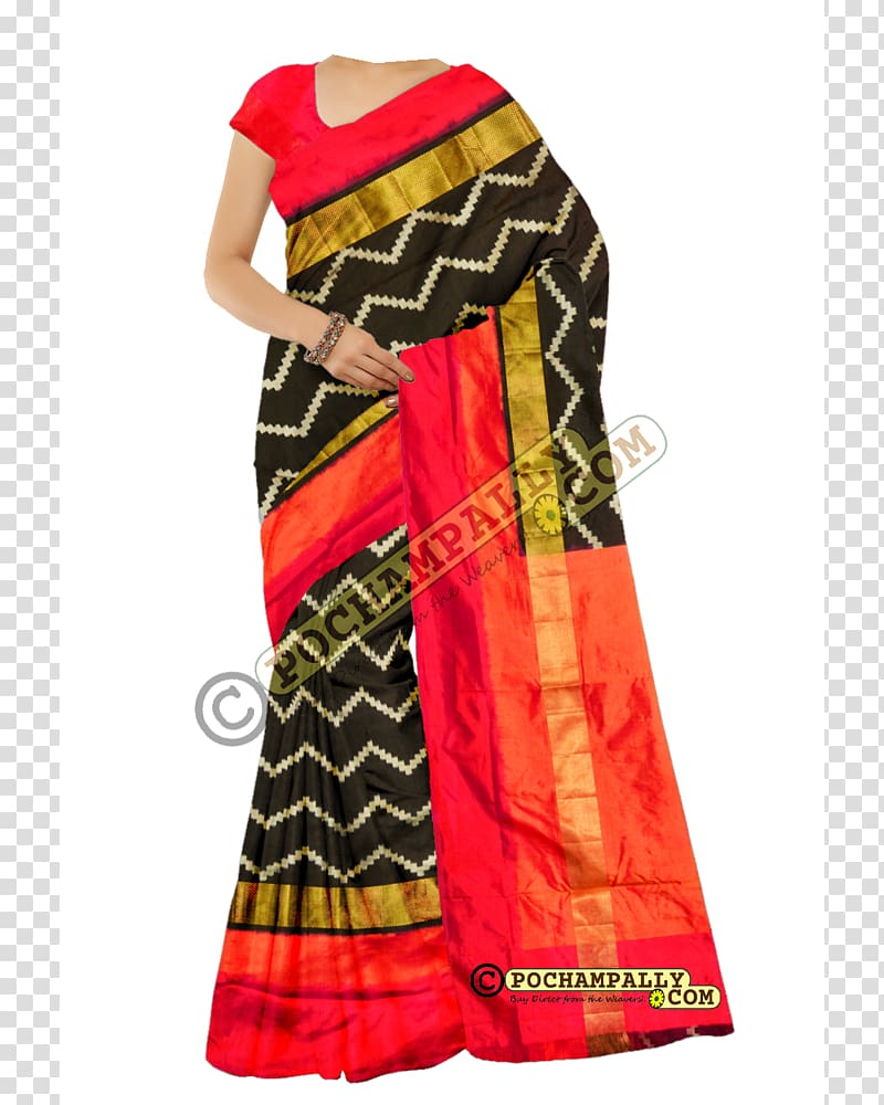 Bhoodan Pochampally Silk Sari Pochampally Saree Ikat, Silk Saree transparent background PNG clipart
