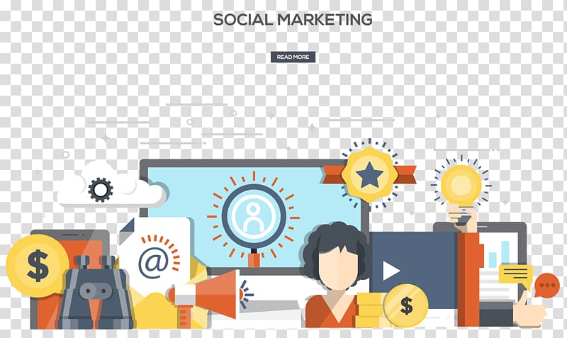 social marketing , Social media marketing Web banner Flat design Illustration, internet marketing material transparent background PNG clipart