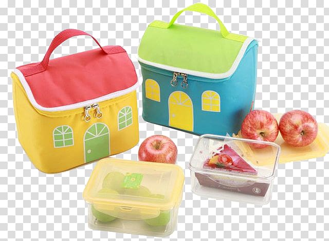 Bento Thermal bag Lunchbox Thermal insulation, Lunch bags and fruit transparent background PNG clipart