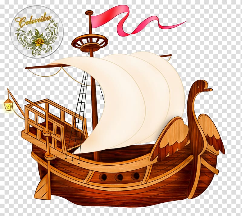 The Tale of Tsar Saltan Fairy tale Caravel, sailboat transparent background PNG clipart