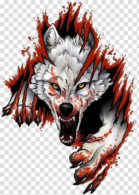 white wolf illustration, Sleeve tattoo Dog Black wolf, Dog transparent background PNG clipart