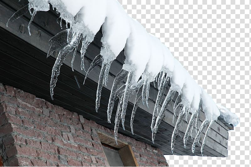 Icicle Eaves Roof Ice, Under the eaves of icicles transparent background PNG clipart