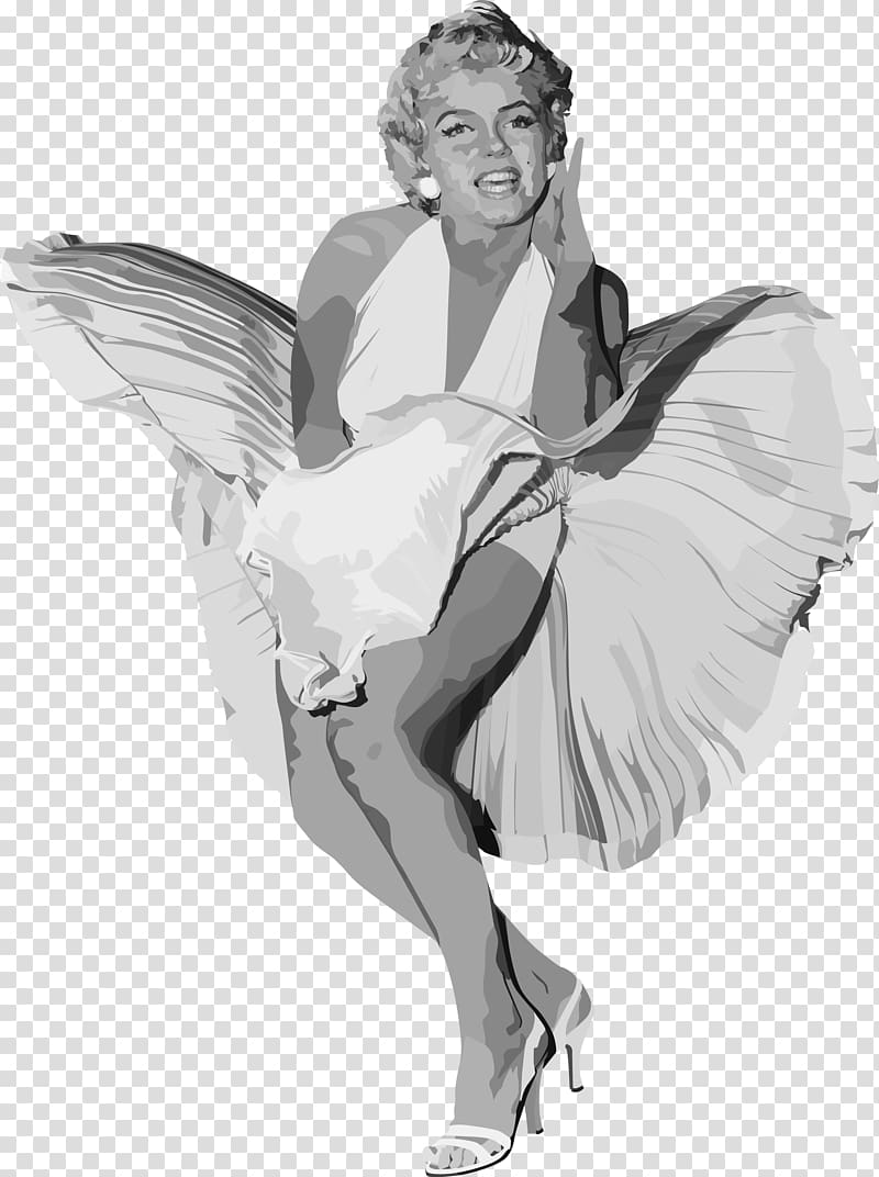 White dress of Marilyn Monroe, Marilyn Monroe transparent background PNG clipart