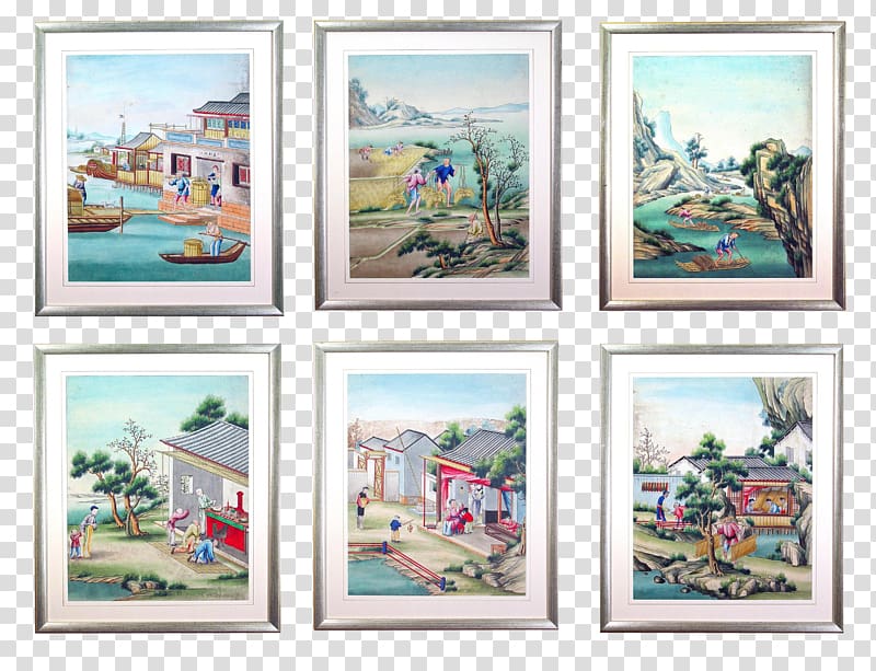 Watercolor painting Frames Oil painting, gouache transparent background PNG clipart