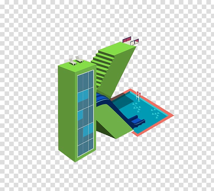 Architecture K ASCII, Green building letter k transparent background PNG clipart