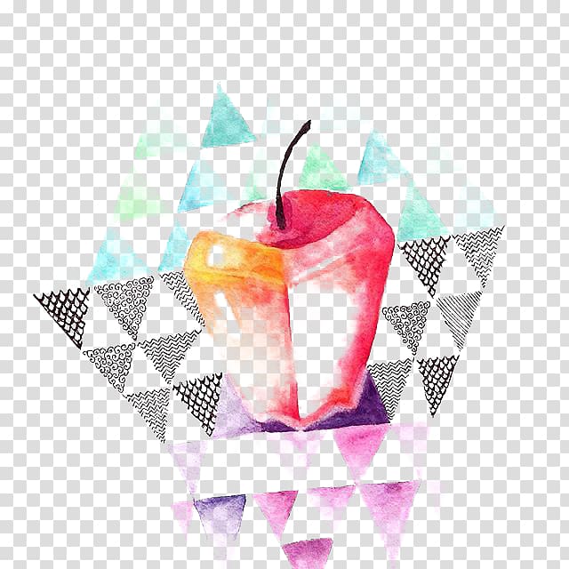 Humour Illustration, Creative painted apple transparent background PNG clipart