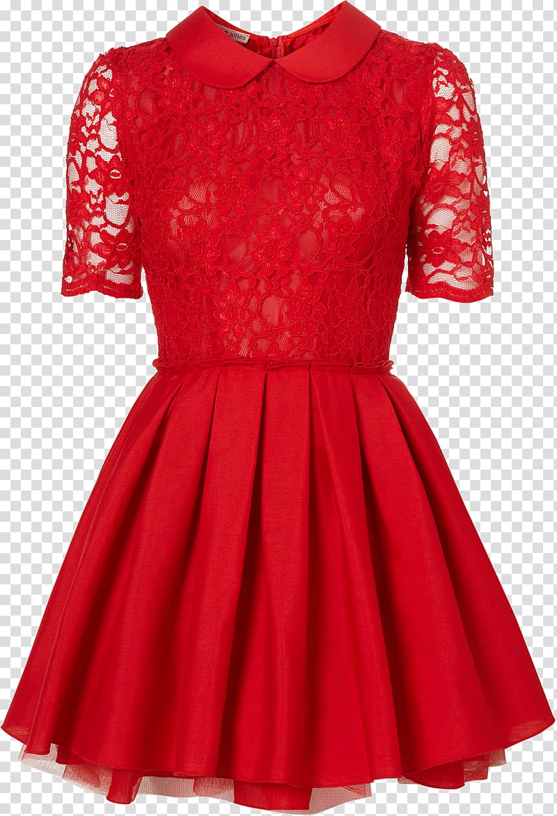 Dress Fashion Topshop Lace Formal wear, red dress transparent background PNG clipart