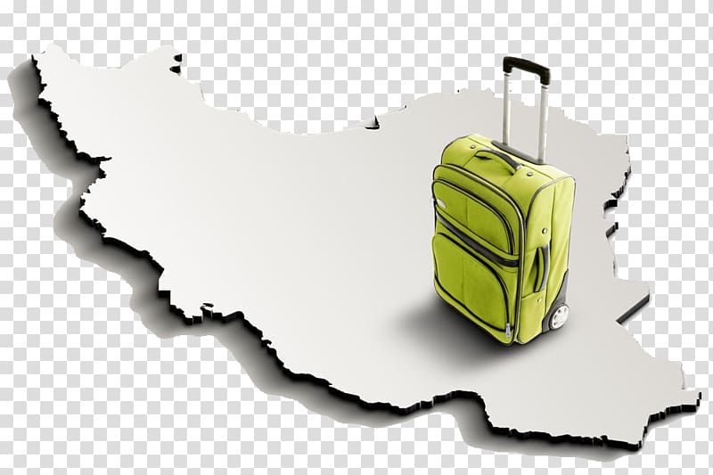 Iran Travel , Suitcase on the map transparent background PNG clipart