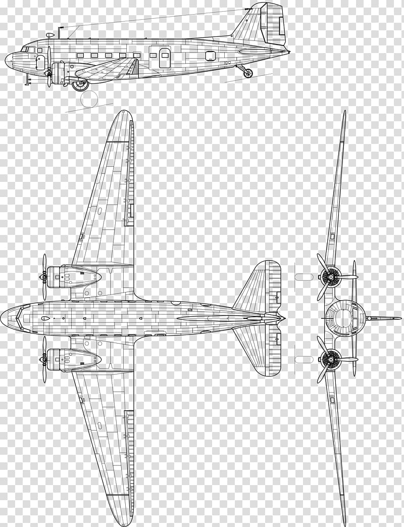 Douglas DC-3 Lisunov Li-2 Aircraft Propeller Airplane, aircraft transparent background PNG clipart