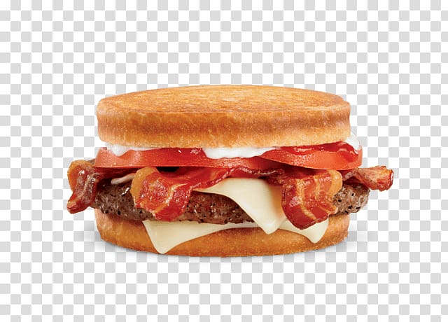 Cheeseburger Hamburger Bacon Jack in the Box Sourdough, partial flattening transparent background PNG clipart