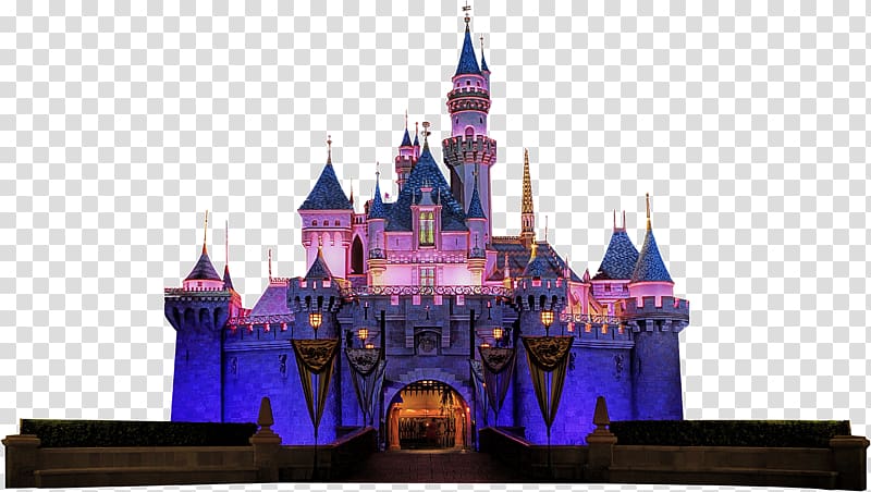 purple castle illustration, The Walt Disney Company Castle Animation, Disney Castle Creative transparent background PNG clipart