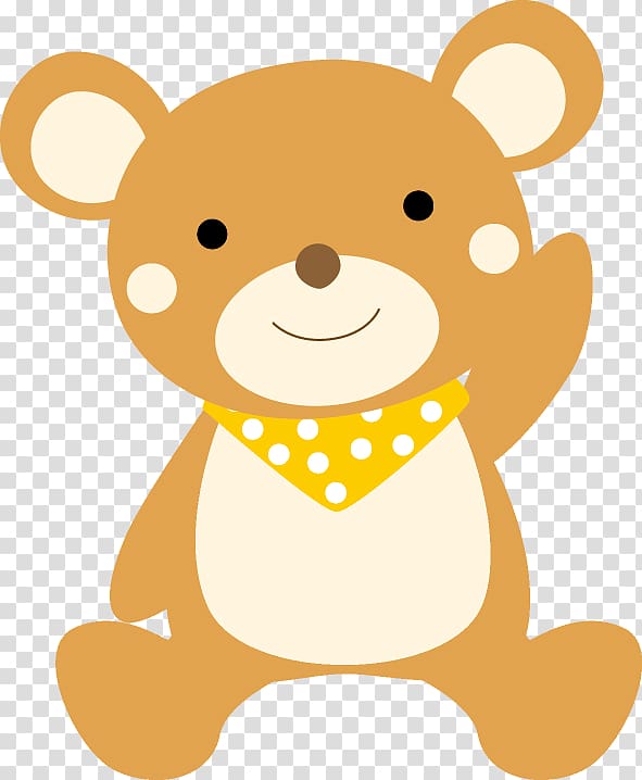 cute bear raising left hand., others transparent background PNG clipart