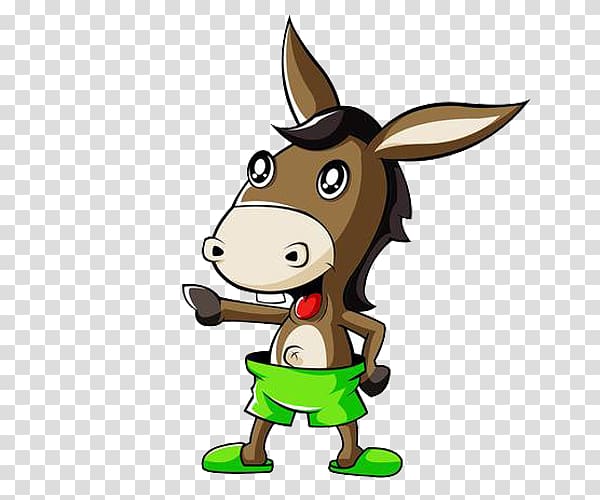 Poitou donkey Cartoon Cuteness, Lovely little donkey transparent background PNG clipart