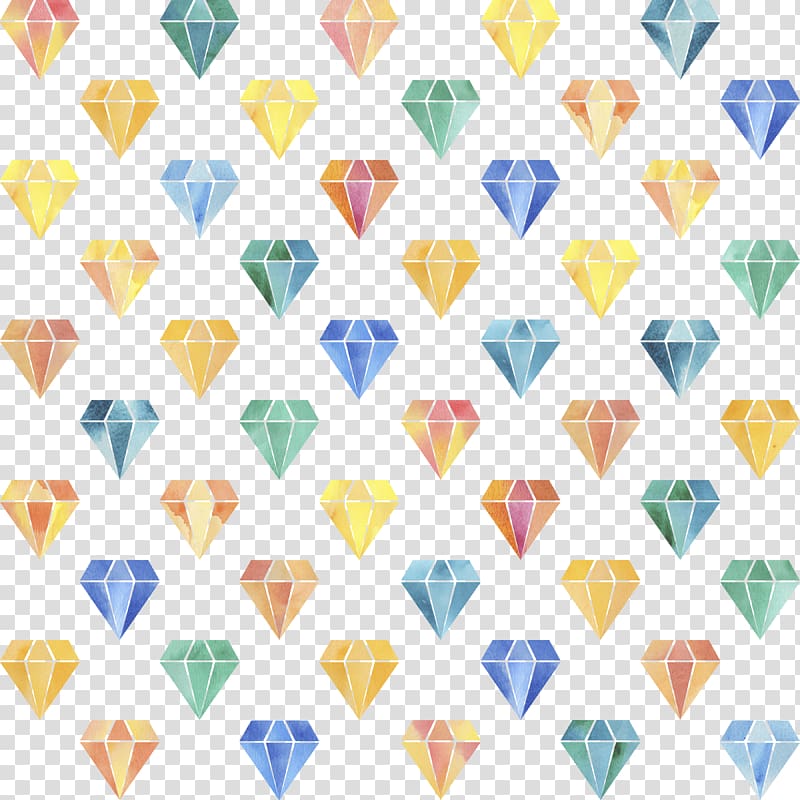 Watercolor painting Beach Apartment Pattern, Diamond color shading transparent background PNG clipart