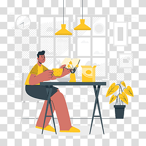 illustration, Morning essential, home, relax, routine, people, coffee, reading transparent background PNG clipart thumbnail