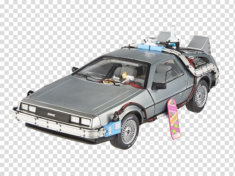 Marty McFly DeLorean time machine Die-cast toy Hot Wheels 1:18 scale, hot wheels transparent background PNG clipart