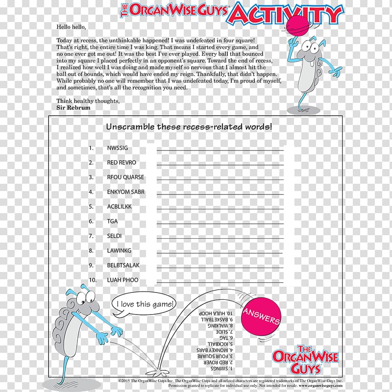 Worksheet Child Health Education The OrganWise Guys, child transparent background PNG clipart