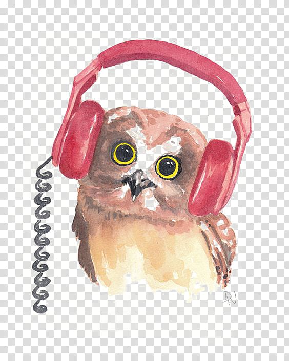 Watercolor painting Art Drawing Illustration, owl transparent background PNG clipart