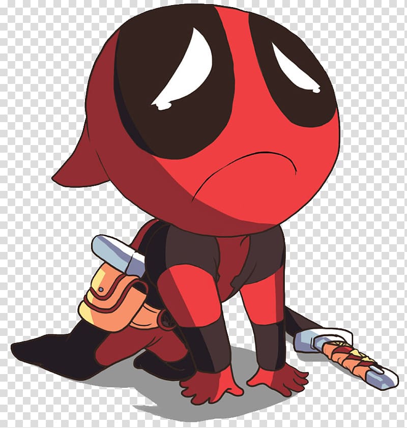 Deadpool Sadness Male Know Your Meme Chibi, Animated Deadpool transparent background PNG clipart