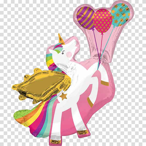 Mylar balloon Unicorn BoPET Party, unicorn birthday transparent background PNG clipart