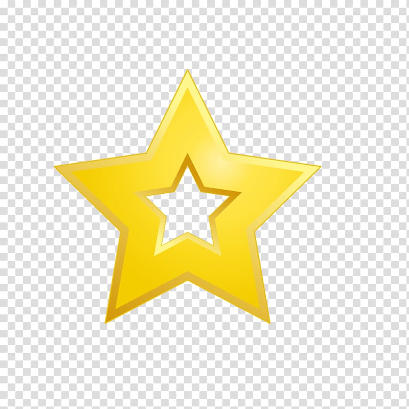 Yellow, Double heart metal five pointed star transparent background PNG clipart