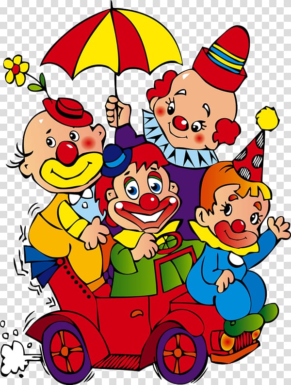 Clown car Circus clown, lustige clown transparent background PNG clipart