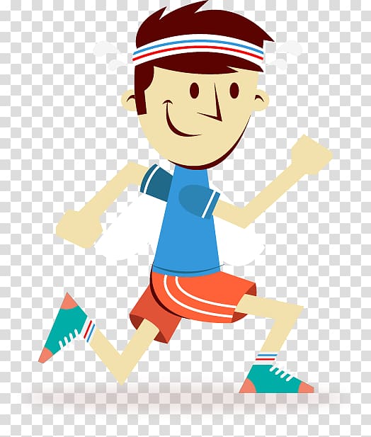 Marathon training Running Cartoon Sport, cartoon man running fitness transparent background PNG clipart