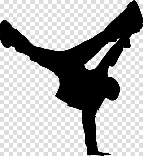 Breakdancing Street dance Hip-hop dance, Silhouette transparent background PNG clipart