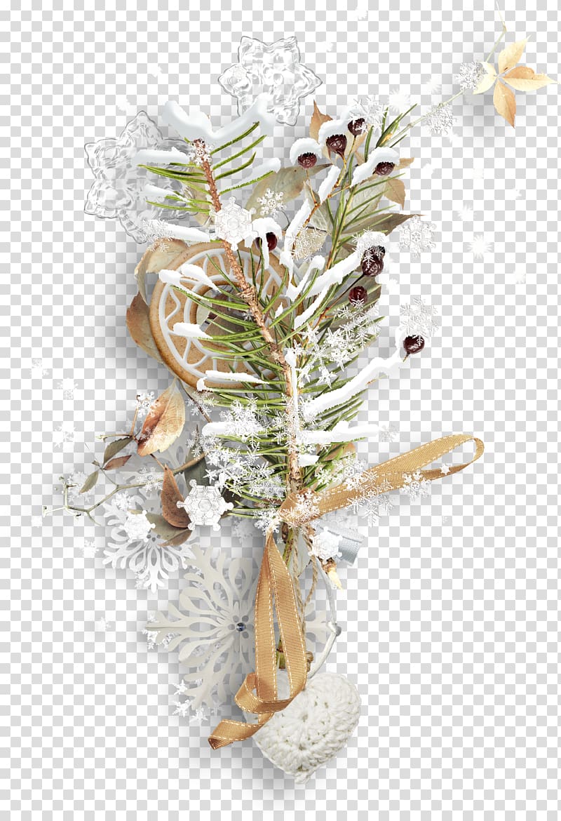 Christmas ornament Christmas tree Branch, Snowflake Christmas tree branches biscuits transparent background PNG clipart