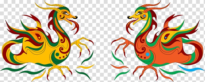 Chinese calendar Chinese dragon, hand colored dragon transparent background PNG clipart