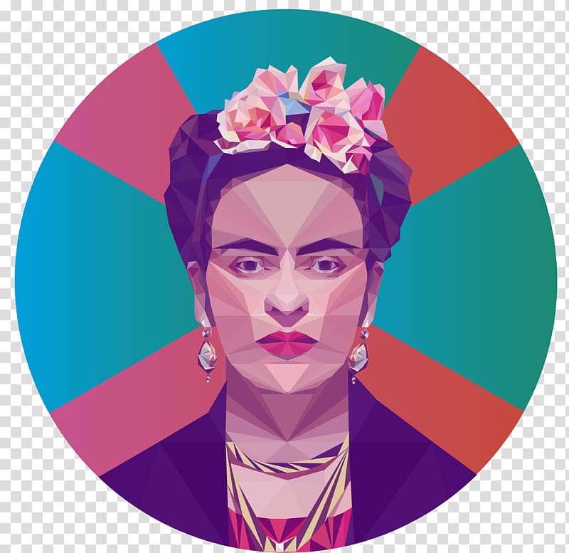 Low poly Portrait Graphic Designer Artist, FRIDA transparent background PNG clipart