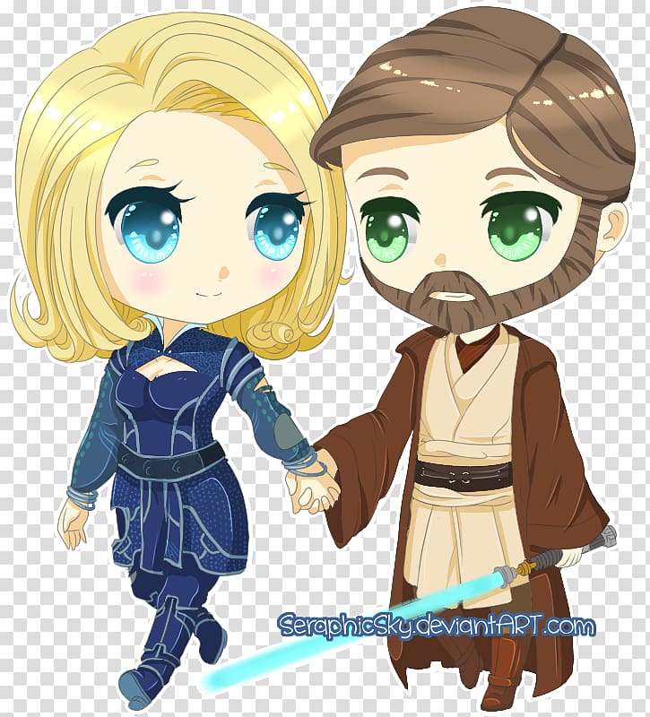 ObiWan Kenobi Star Wars The Clone Wars Ahsoka Tano Anakin Skywalker  Chibi Chibi transparent background PNG clipart  HiClipart