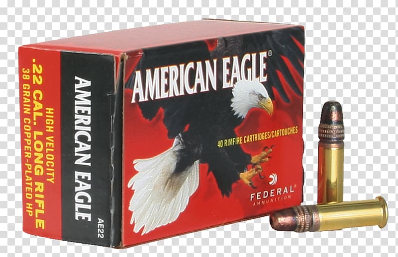 .22 Winchester Magnum Rimfire Full metal jacket bullet Federal Premium Ammunition .22 Long Rifle Rimfire ammunition, ammunition transparent background PNG clipart