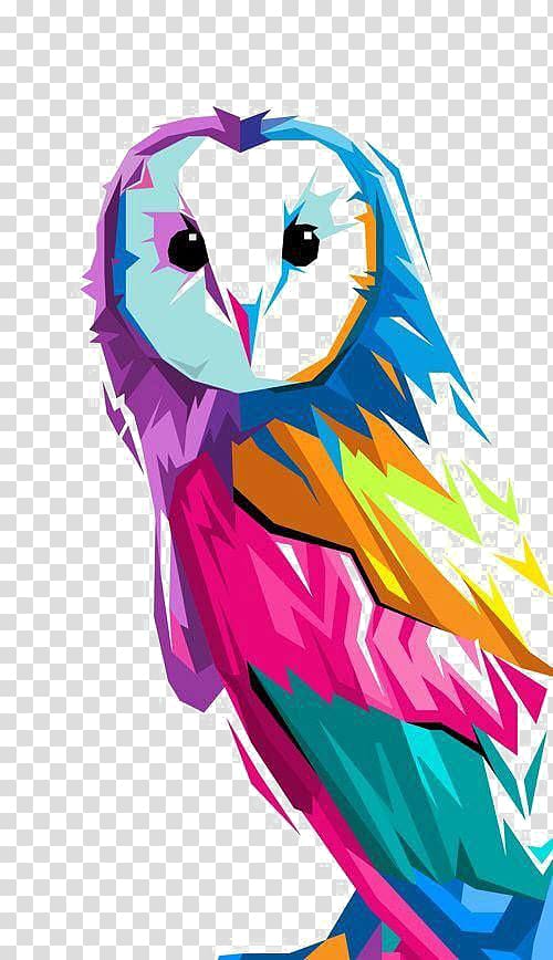 pink, blue, and orange owl illustration, Owl Art Drawing Painting, owl transparent background PNG clipart