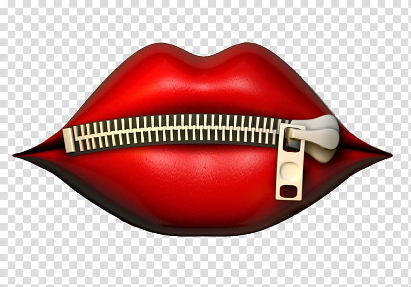 red lips , Zipper Lip Mouth , Zip lips transparent background PNG clipart