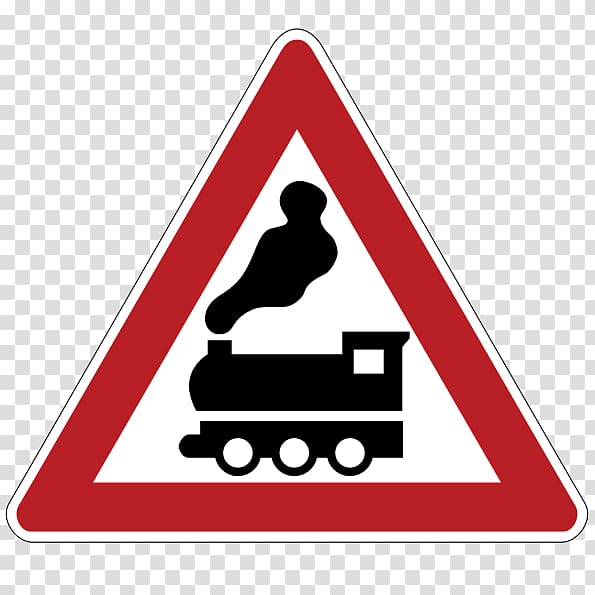 Rail transport Traffic sign Road Warning sign, road transparent background PNG clipart