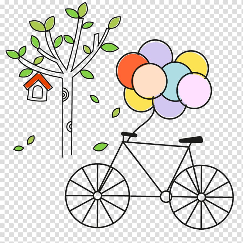 Bicycle Lock Key Color, The balloon on the bike transparent background PNG clipart