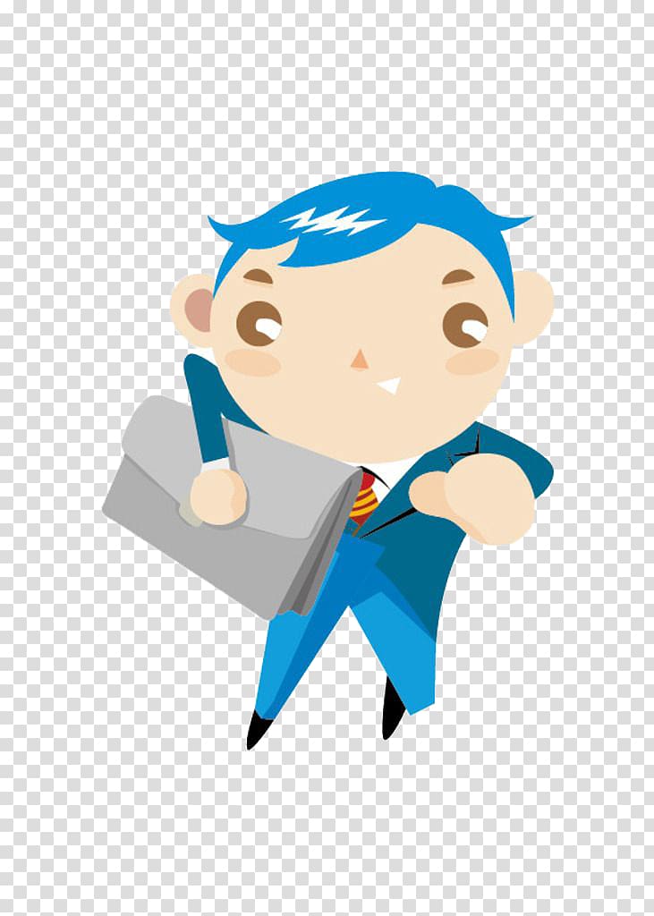 Cartoon, Take the bag of the agent transparent background PNG clipart